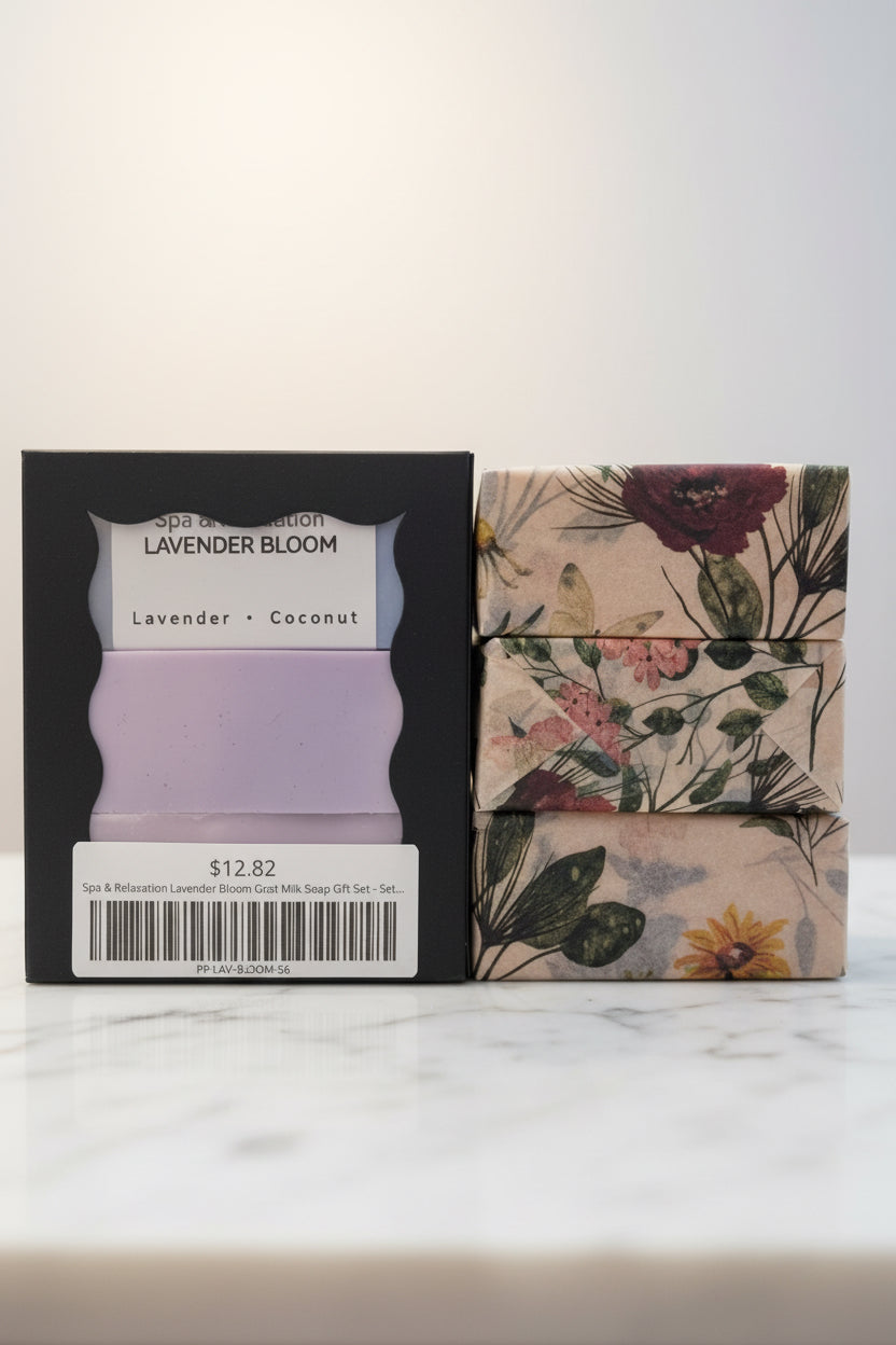 Spa & Relaxation Lavender Bloom Goat Milk Soap Gift Set – Decor