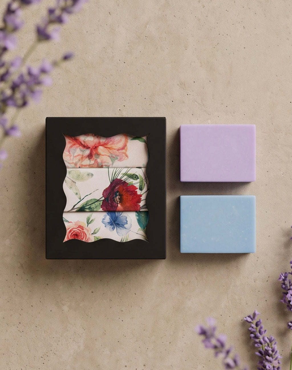 Spa & Relaxation Lavender Bloom Goat Milk Soap Gift Set & Decor