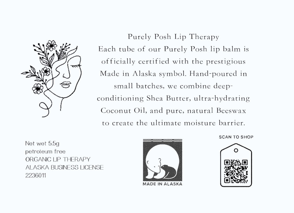 Purely Posh Organic Lip Therapy Set | 7-Piece Handcrafted Alaskan Gift Box