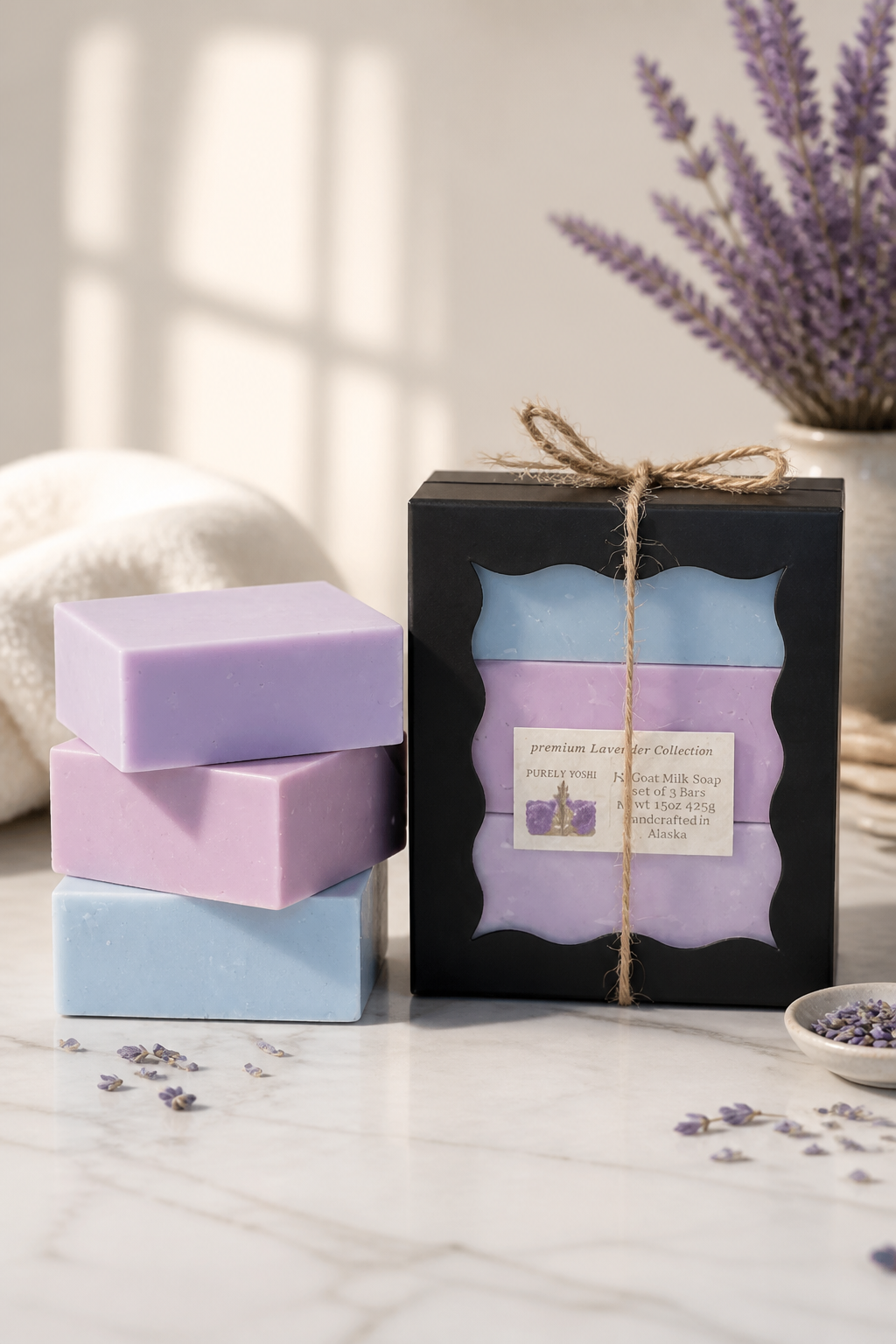 Lavender Collection Goat Milk Soap Gift Set — 3 Bars | Handcrafted in Alaska
