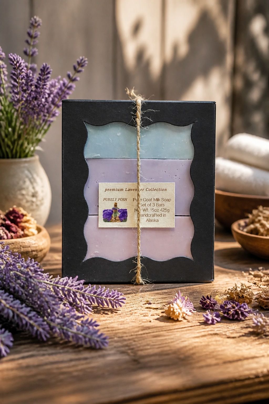 Lavender Collection Goat Milk Soap Gift Set — 3 Bars | Handcrafted in Alaska