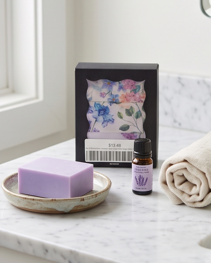 Spa & Relaxation Lavender Bloom Goat Milk Soap Gift Set- Decor