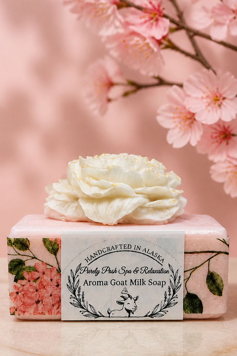 Aroma Peony Goat Milk Soap | Black Window Gift Box | 7.8 oz