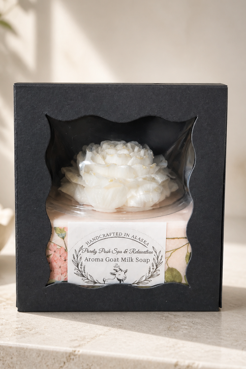 Aroma Peony Goat Milk Soap | Black Window Gift Box | 7.8 oz