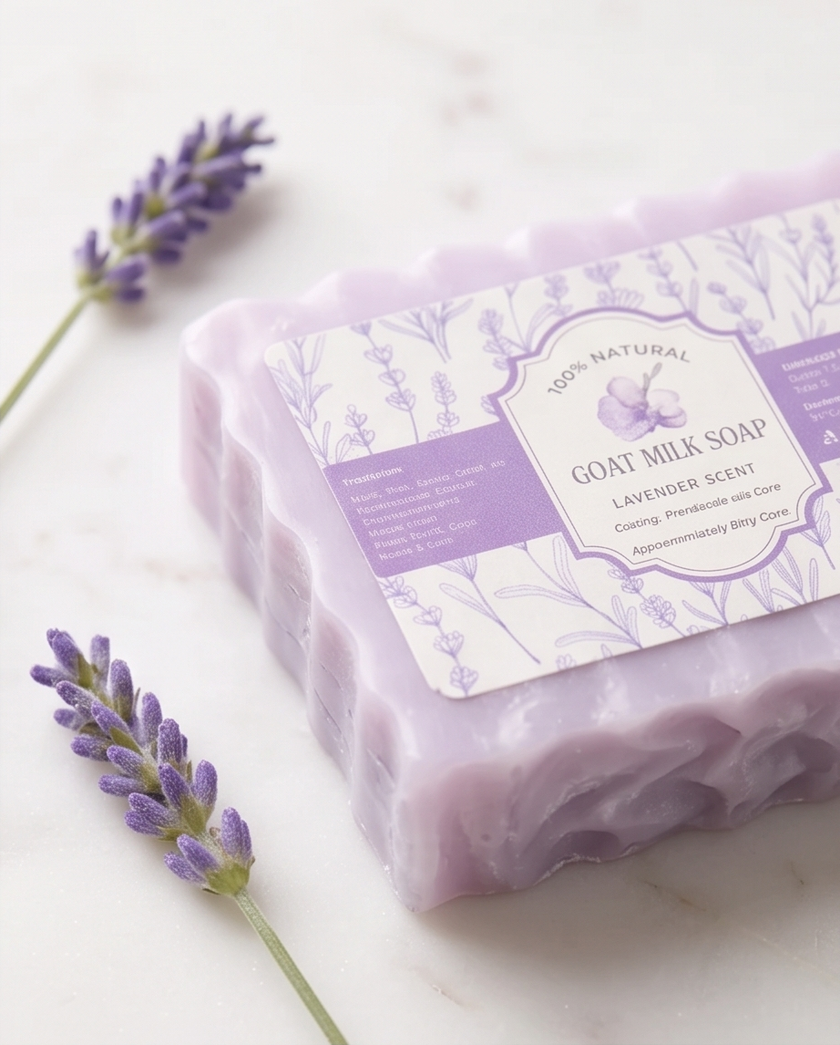 Purely Posh 3 pcs Lavender Botanical Spa Set Perfume Oil Goat Milk Soap Lip Balm