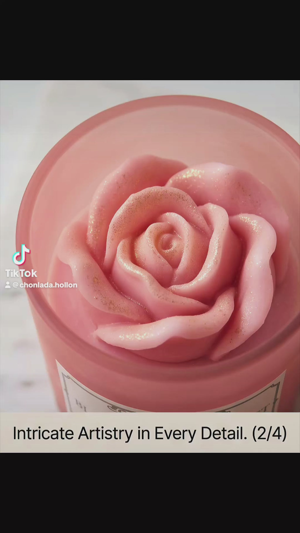 3D Floral Eco Soy Wax Candle – Frosted Jar 8 Oz & Aroma Soap 3 oz Botanical Lip Therapy 5.5g Gift Box